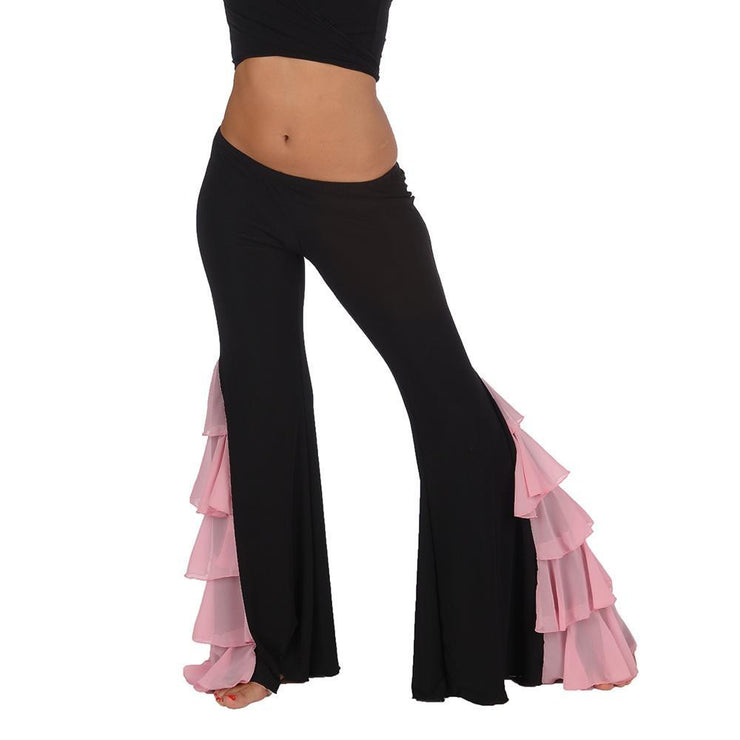 Lady Bell Bottom Belly Dance Pants Stretch Trousers Ballroom Practice Stage  Thin | eBay